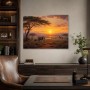 Savanne bei Sonnenuntergang als Leinwandbild oder Kunstdruck