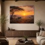 Savanne bei Sonnenuntergang als Leinwandbild oder Kunstdruck
