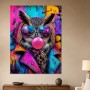 Eule im Neonlook als Wandbild oder Poster
