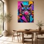 Eule im Neonlook als Wandbild oder Poster