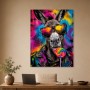 Bunter Esel mit Sonnenbrille, Modernes Wandbild oder Pop Art Kunstdruck