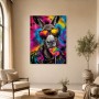 Bunter Esel mit Sonnenbrille, Modernes Wandbild oder Pop Art Kunstdruck