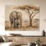 Sanfte Elefanten in der Savanne, Leinwand oder Kunstdruck