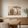 Sanfte Elefanten in der Savanne, Leinwand oder Kunstdruck