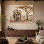 Sanfte Elefanten in der Savanne, Leinwand oder Kunstdruck