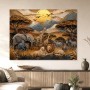 Safari Tierwelt als Wandbild oder Leinwandbild in warmen Goldtönen