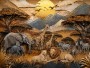 Safari Tierwelt als Wandbild oder Leinwandbild in warmen Goldtönen