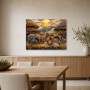 Safari Tierwelt als Wandbild oder Leinwandbild in warmen Goldtönen
