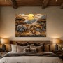 Safari Tierwelt als Wandbild oder Leinwandbild in warmen Goldtönen