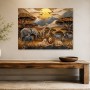 Safari Tierwelt als Wandbild oder Leinwandbild in warmen Goldtönen