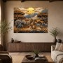 Safari Tierwelt als Wandbild oder Leinwandbild in warmen Goldtönen