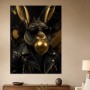 Modernes Wandbild oder Acrylbild mit stylischem Hasenporträt