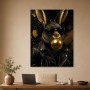 Modernes Wandbild oder Acrylbild mit stylischem Hasenporträt