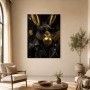 Modernes Wandbild oder Acrylbild mit stylischem Hasenporträt