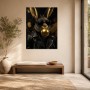Modernes Wandbild oder Acrylbild mit stylischem Hasenporträt