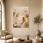 Koi und Lotus als Kunstdruck oder Gallery Print in sanfter Bewegung