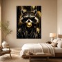 Stylischer Waschbär mit Sonnenbrille, Leinwand oder Poster im Gold-Look