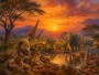Safari Sonnenuntergang als Leinwand oder Fine Art Print
