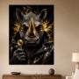 Rhino in Gold: Poster oder Fine Art Print mit urbaner Präsenz