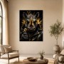 Rhino in Gold: Poster oder Fine Art Print mit urbaner Präsenz
