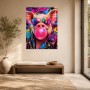 Buntes Schwein mit Sonnenbrille, Pop Art Wandbild oder Poster
