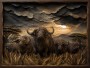 Majestätische Büffel im Abendlicht, Leinwand oder Fine Art Print