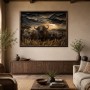Majestätische Büffel im Abendlicht, Leinwand oder Fine Art Print