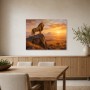 Majestätischer Löwe bei Sonnenuntergang als Wandbild oder Fine Art Print