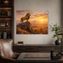 Majestätischer Löwe bei Sonnenuntergang als Wandbild oder Fine Art Print