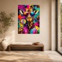 Bunter Giraffen-Style als Modernes Wandbild oder Pop Art Poster