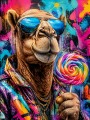 Bunter Kamel-Moment mit Gallery Print oder Poster