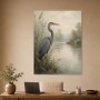 Graureiher am stillen Ufer, Leinwand oder Fine Art Print