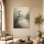 Graureiher am stillen Ufer, Leinwand oder Fine Art Print