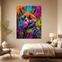 Bunter Fuchs mit Sonnenbrille, Poster oder Wandbild im Street-Art-Stil