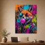 Bunter Fuchs mit Sonnenbrille, Poster oder Wandbild im Street-Art-Stil