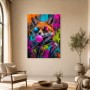 Bunter Fuchs mit Sonnenbrille, Poster oder Wandbild im Street-Art-Stil