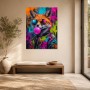 Bunter Fuchs mit Sonnenbrille, Poster oder Wandbild im Street-Art-Stil