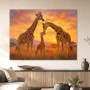 Giraffen im goldenen Licht, Leinwand oder Kunstdruck
