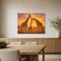 Giraffen im goldenen Licht, Leinwand oder Kunstdruck