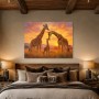 Giraffen im goldenen Licht, Leinwand oder Kunstdruck