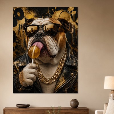 Bulldog im Streetstyle als Poster oder Leinwand