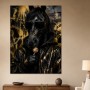 Black Horse mit Sonnenbrille als Leinwand oder Poster