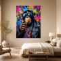 Bunter Schimpanse mit Sonnenbrille, Acrylbild oder Poster