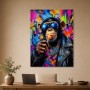 Bunter Schimpanse mit Sonnenbrille, Acrylbild oder Poster