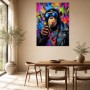 Bunter Schimpanse mit Sonnenbrille, Acrylbild oder Poster