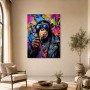 Bunter Schimpanse mit Sonnenbrille, Acrylbild oder Poster