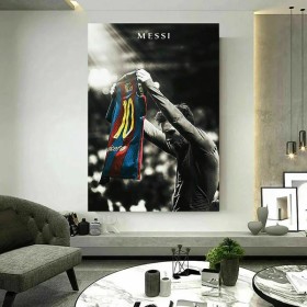 Fußball Sport Lionel Messi Leinwand Bilder Wandbilder - Hochwertiger Kunstdruck