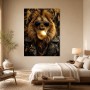 Löwe mit Sonnenbrille, Wandbild oder Poster in Gold und Schwarz