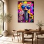 Ostrich mit Sonnenbrille, Pop Art Leinwand oder Poster