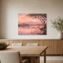 Flamingos im Abendlicht, Kunstdruck oder Leinwandbild